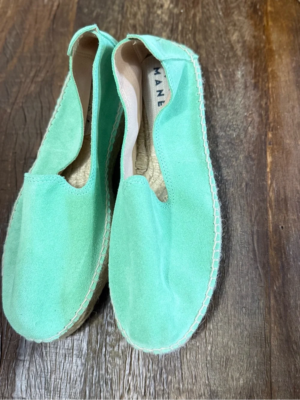 Mint Suede Espadrille Flats - Unknown Brand